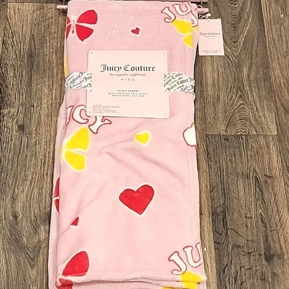 Juicy‎ Couture Kids Logo Butterfly & Clouds Plush Throw Blanket